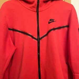 Orange Nike Tech Hoodie with Black Accents